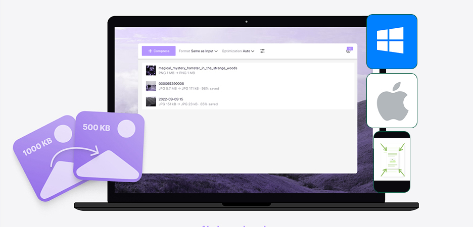 Compress JPEG Images on WIndows, Mac, and Mobile