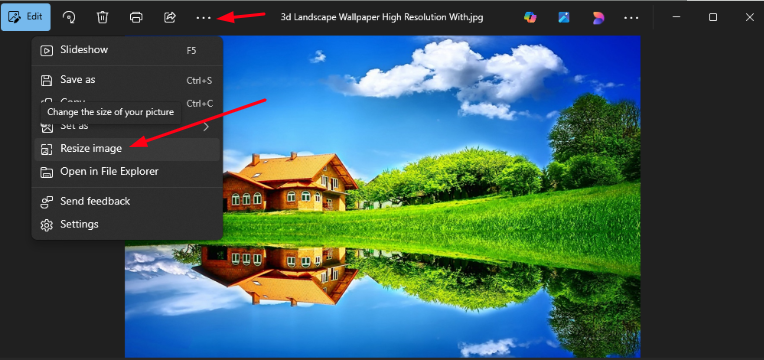 Resize Images on Windows Using Photos