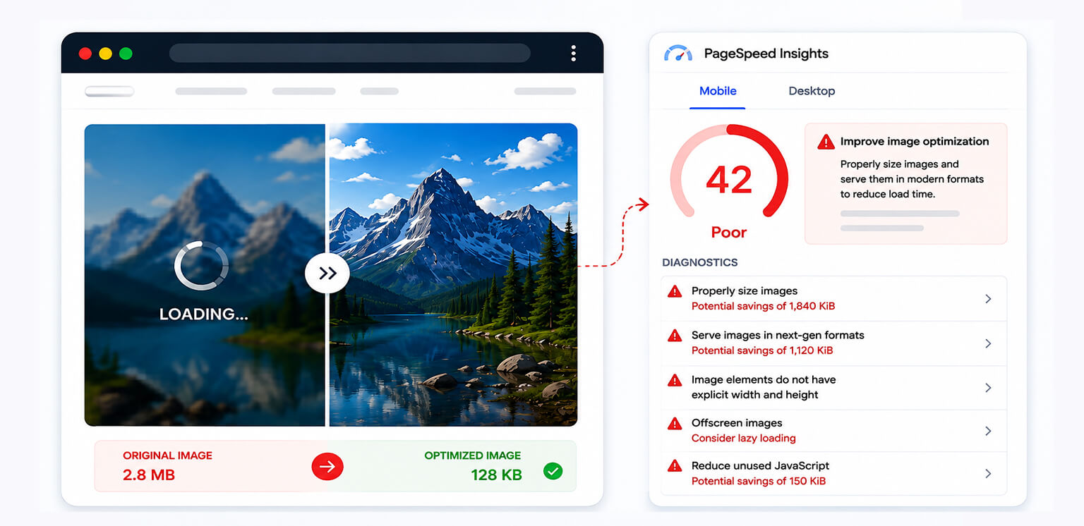Why Images Still Fail PageSpeed Insights After Compression