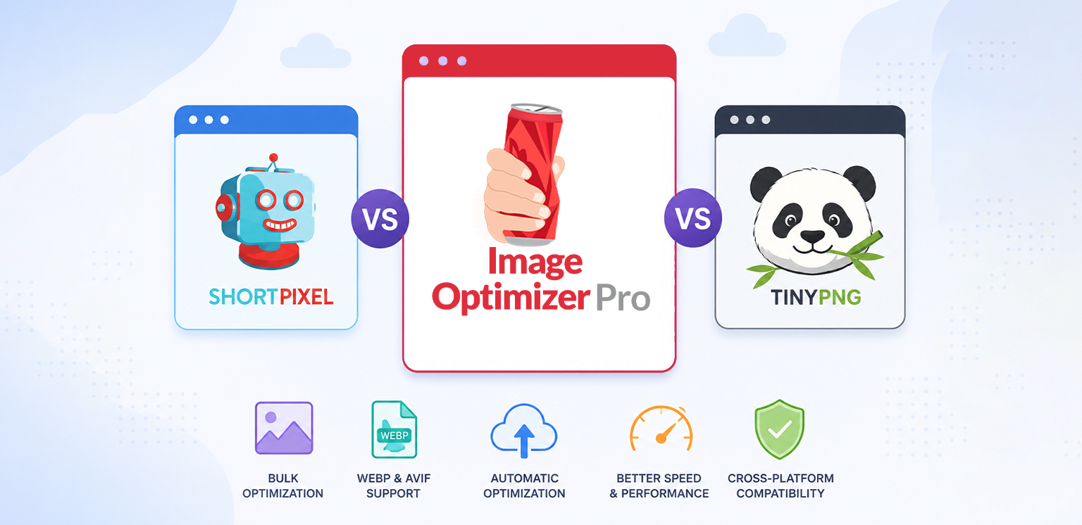 ShortPixel vs TinyPNG vs Image Optimizer Pro: Tools Compared